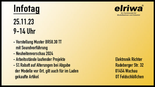 Infotag bei Elriwa am 25.11.23