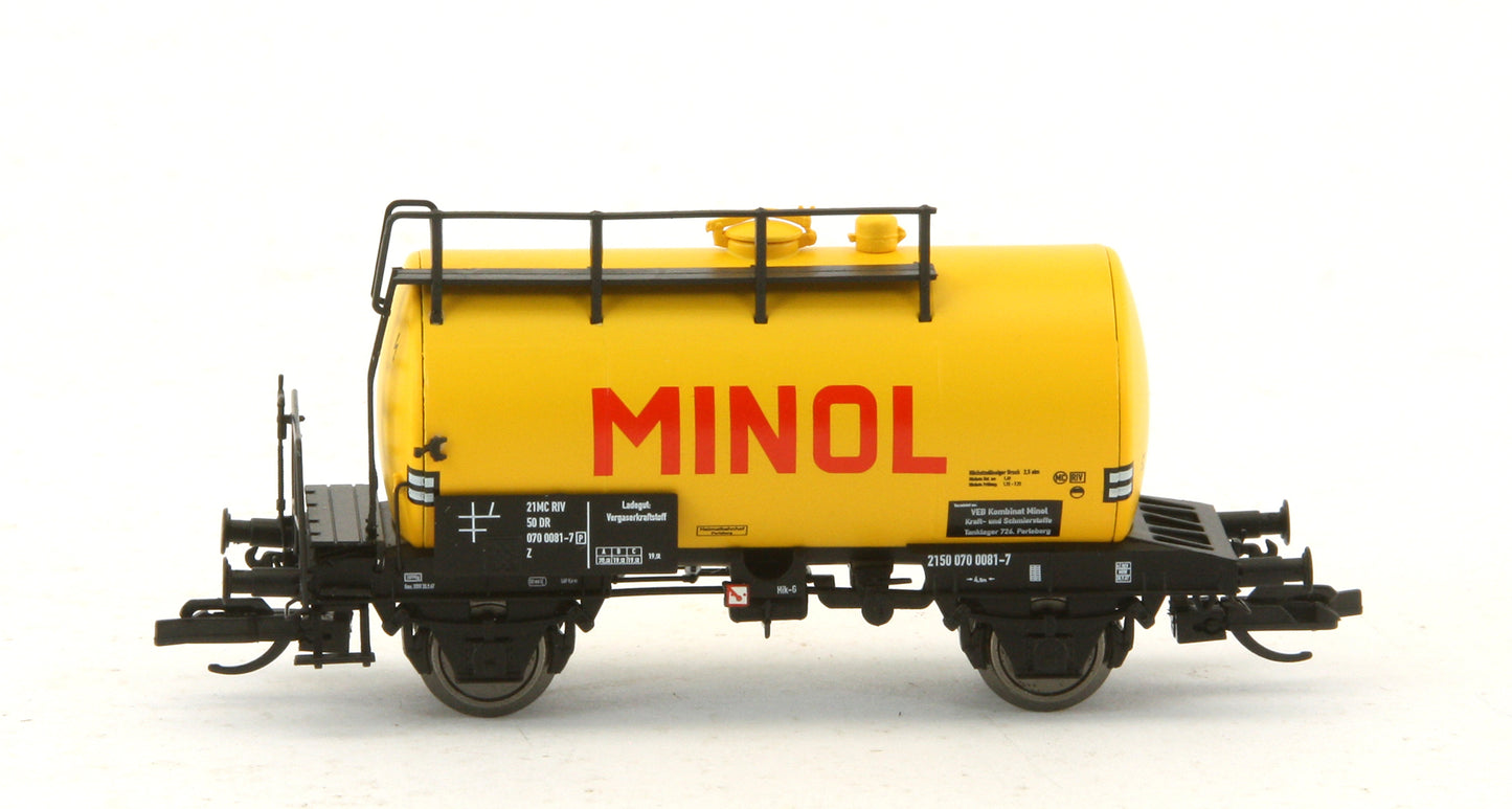 120075 TT 3er Set Kesselwagen 'Deutz', DR, Ep.IV 'MINOL', gelb