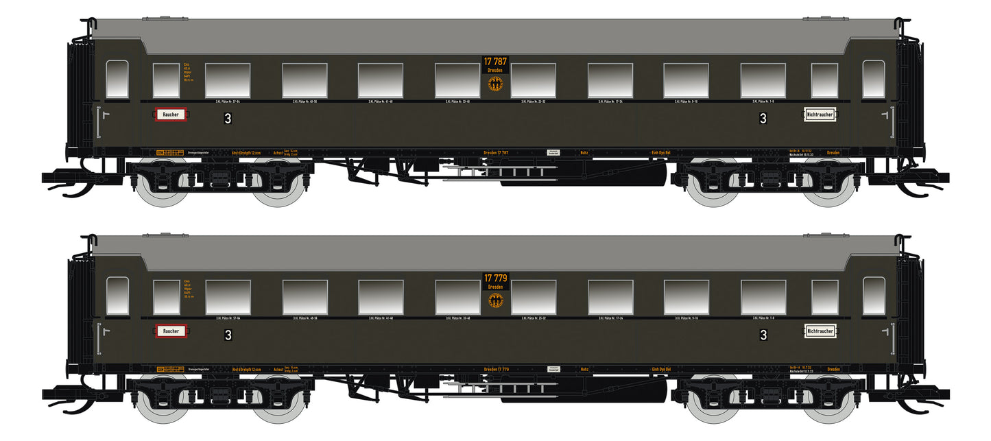 120177-2 TT 2er Set Personenwagen C4Ü Sa 07, DRG Ep.II
