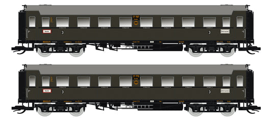 120179-2 TT 2er Set Personenwagen C4Ü Sa 07 mit Beleuchtung, DRG Ep.II
