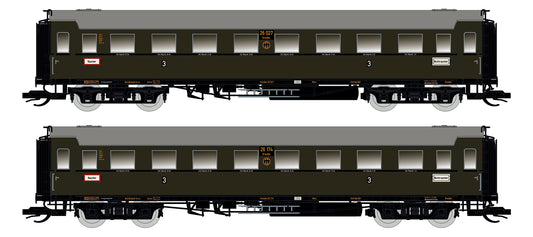 87179 H0 2er Set Personenwagen C4Ü Sa 07 mit Beleuchtung, DRG Ep.II