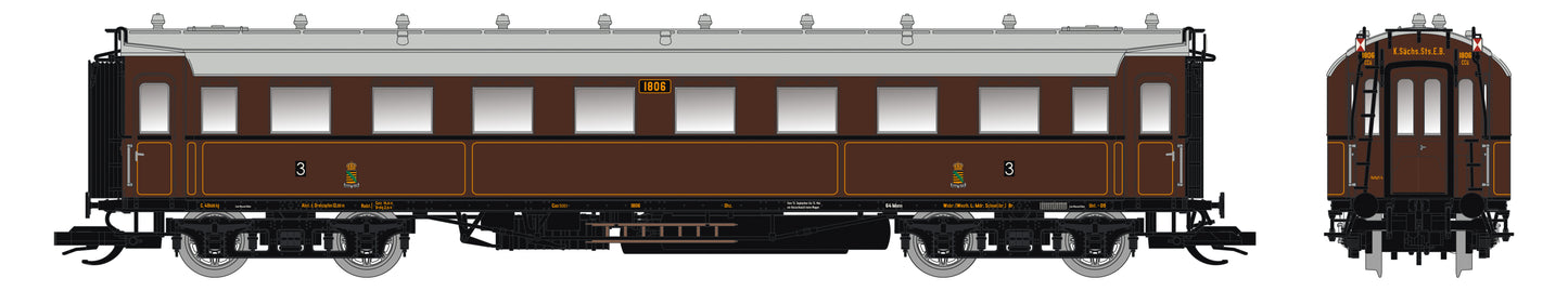 120223 TT Personenwagen C4Ü Sa 07 Zugschluss K.Sächs.Sts.E.B. Ep.I