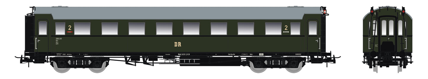 87228 H0 Personenwagen C4Ü Sa 07 Zugschluss mit Beleuchtung, DR Ep.III