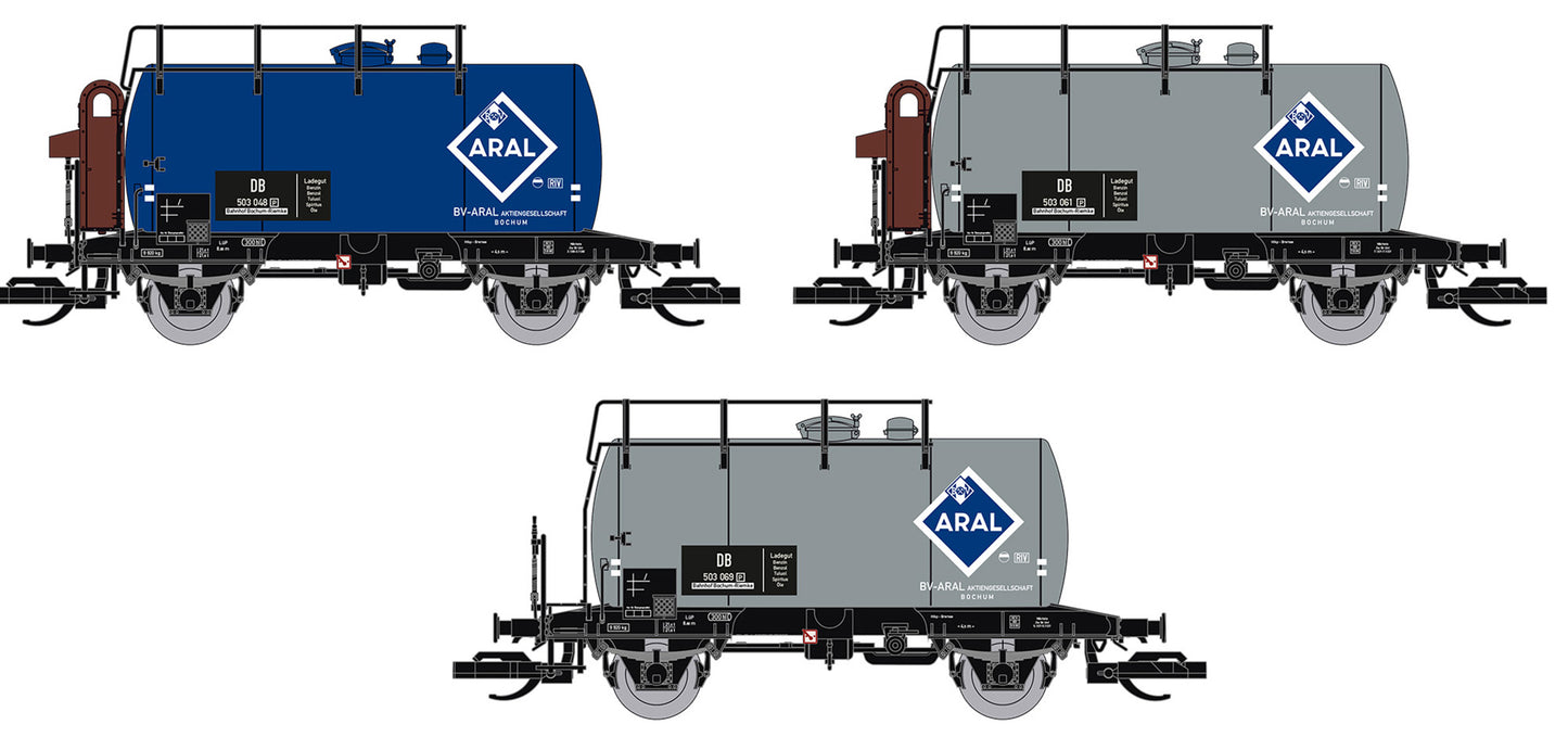 Saxonia 120110 - 3er Set Kesselwagen 'Deutz', Aral, DB Ep.III gealtert