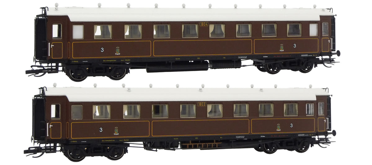 120173 TT 2er Set Personenwagen C4Ü Sa 07 K.Sächs.Sts.E.B. Ep.I