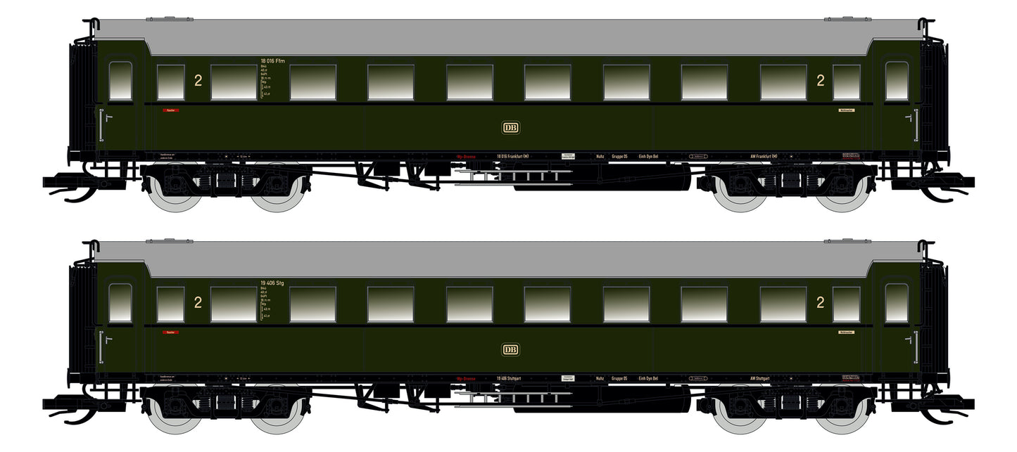 87187 H0 2er Set Personenwagen C4Ü Sa 07 mit Beleuchtung, DB Ep.III