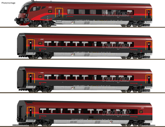 120303 TT 4er Set Railjet mit Beleuchtung, ÖBB Ep. VI