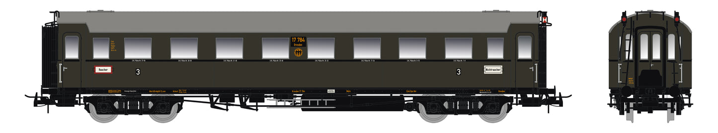 87226 H0 Personenwagen C4Ü Sa 07 Zugschluss mit Beleuchtung, DRG Ep.II