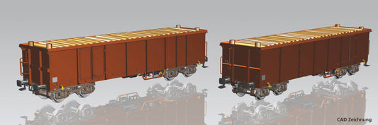 Piko 58235 2er Set Offene Güterwagen Eaos DB AG VI mit Holzladung